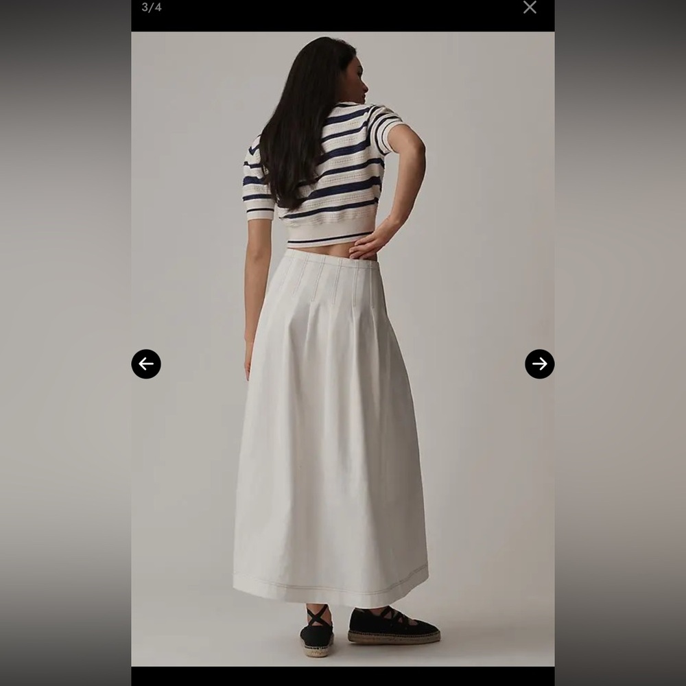 ANTHRO Off White Midi Skirt - Picture 3 of 9